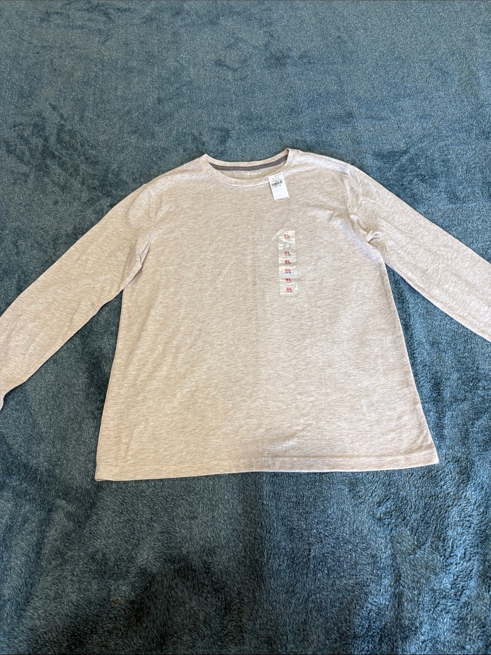 Old Navy Long-Sleeve Crewneck Shirt - Light Beige Heather